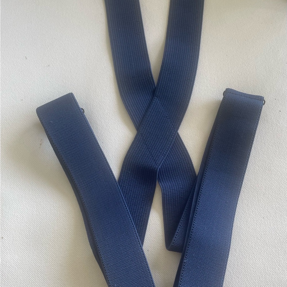 Heavy Duty Blue Suspenders 2 inches wide with Black Clips EUC